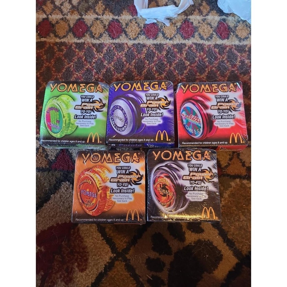 1999 McDonald's Yomega Yo-Yo Lot 5 Sealed X-Brain Firestorm Lime Red Black